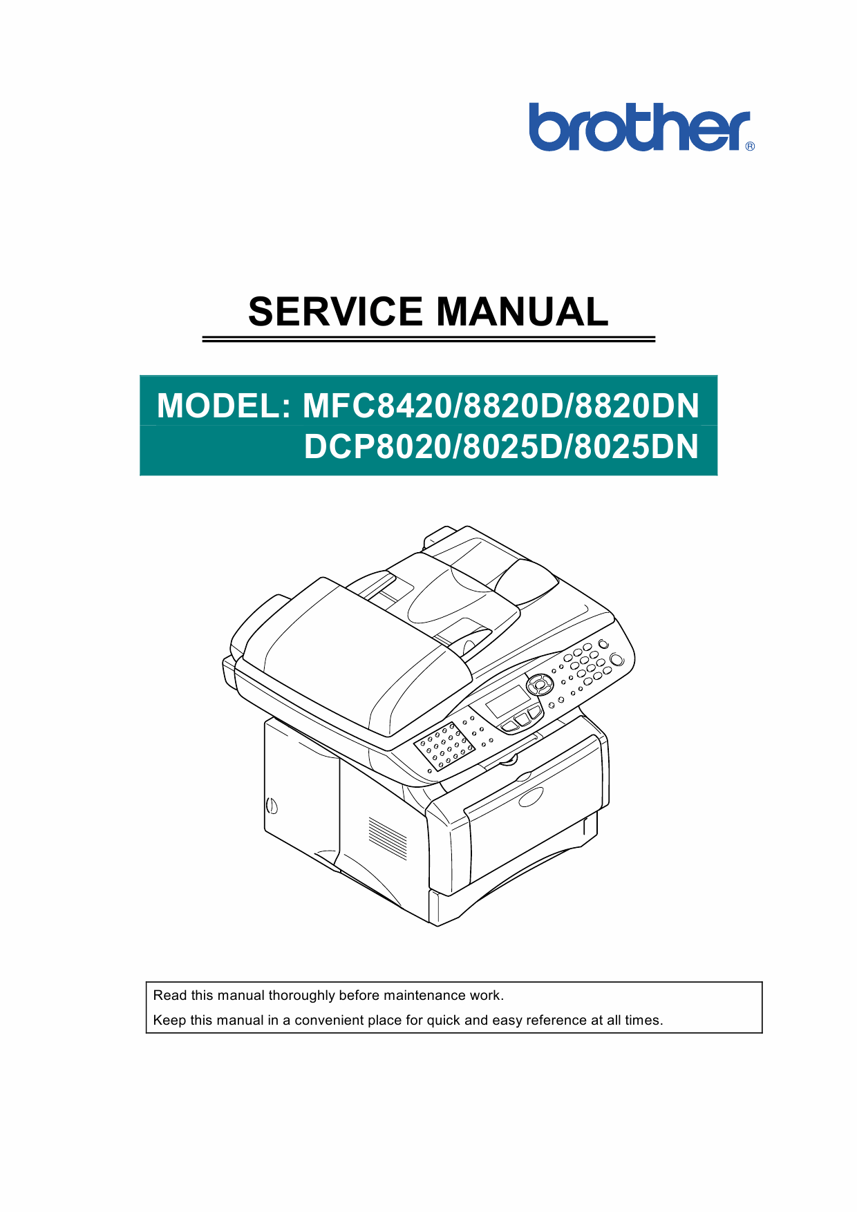 Brother MFC 8420 8820D 8820DN DCP8020 8025D 8025DN Service Manual-1